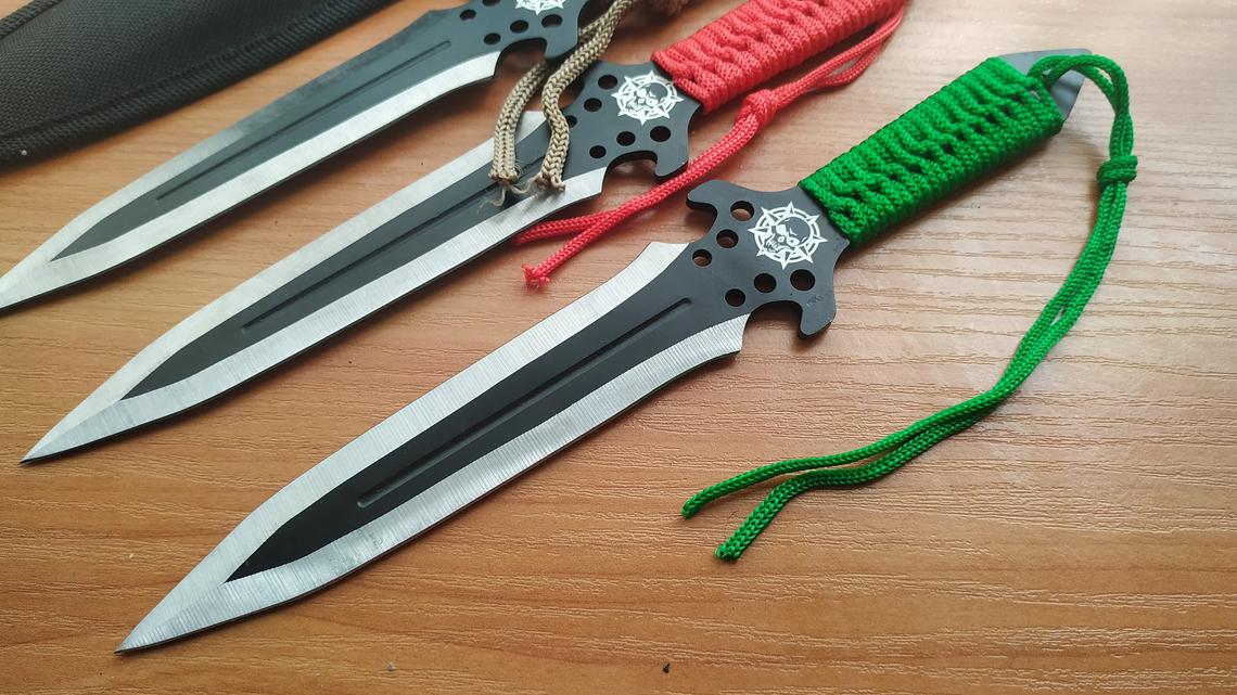 KK1014 Throwing Knife Set of 3 Pieces Ninja Knife, Boot Knife, Dad